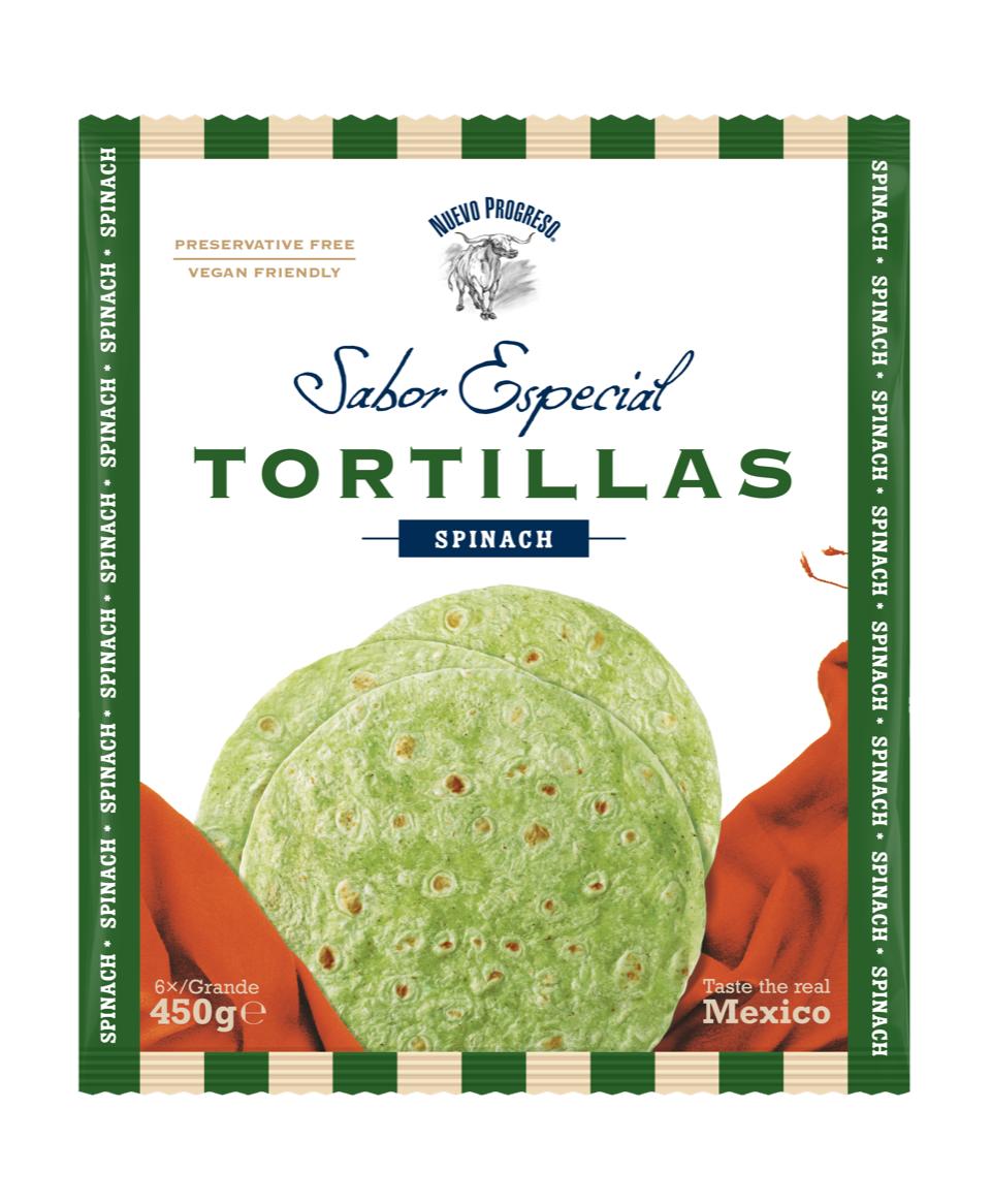 Tortilla Spinach 25cm / 6 ks RETAIL